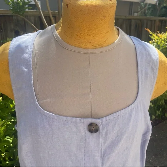 Madewell Button Front Linen MIDI Dress - Picture 7 of 9